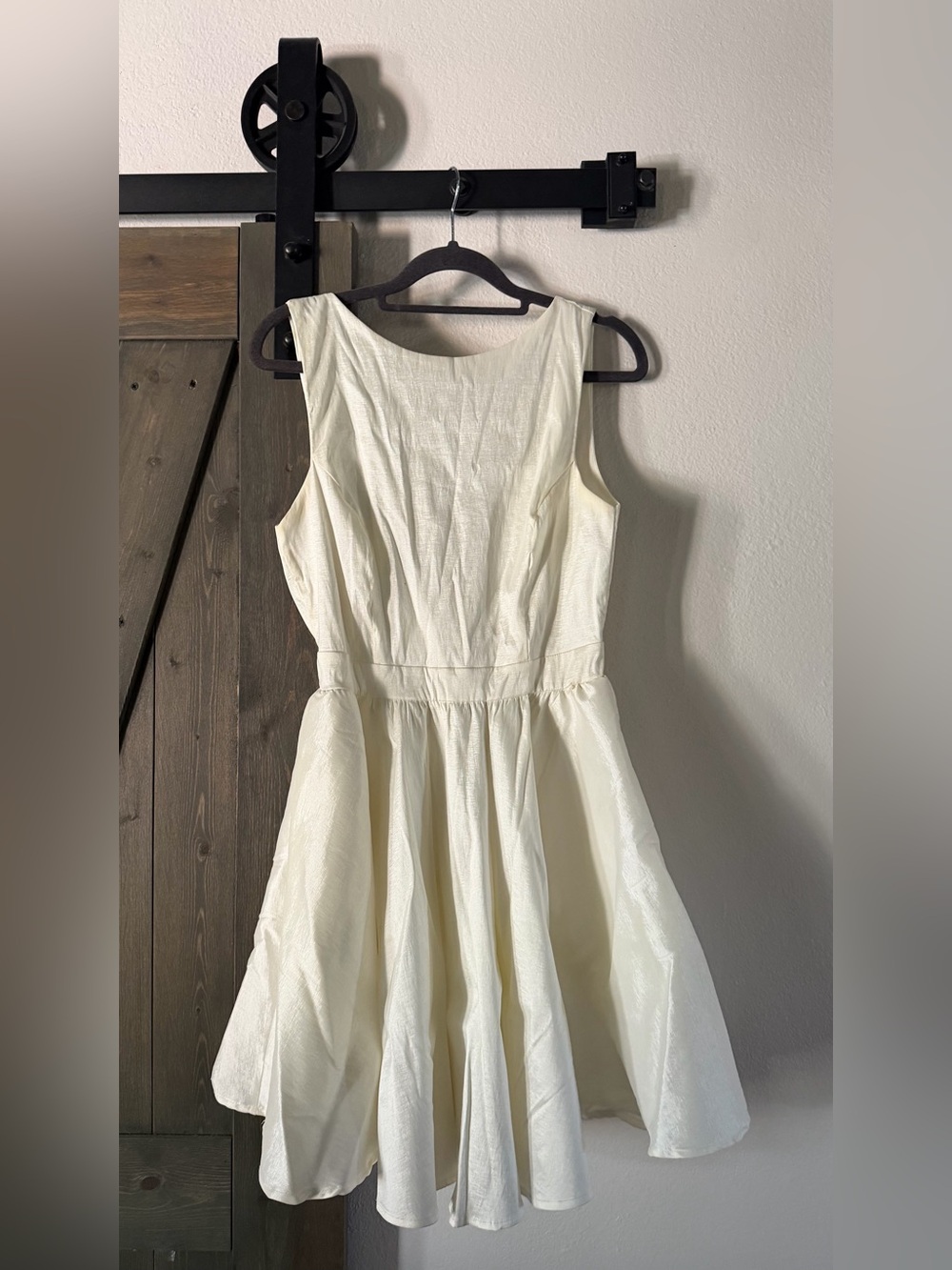 Windsor Cream Sleeveless Fit-and-Flare Mini Dress